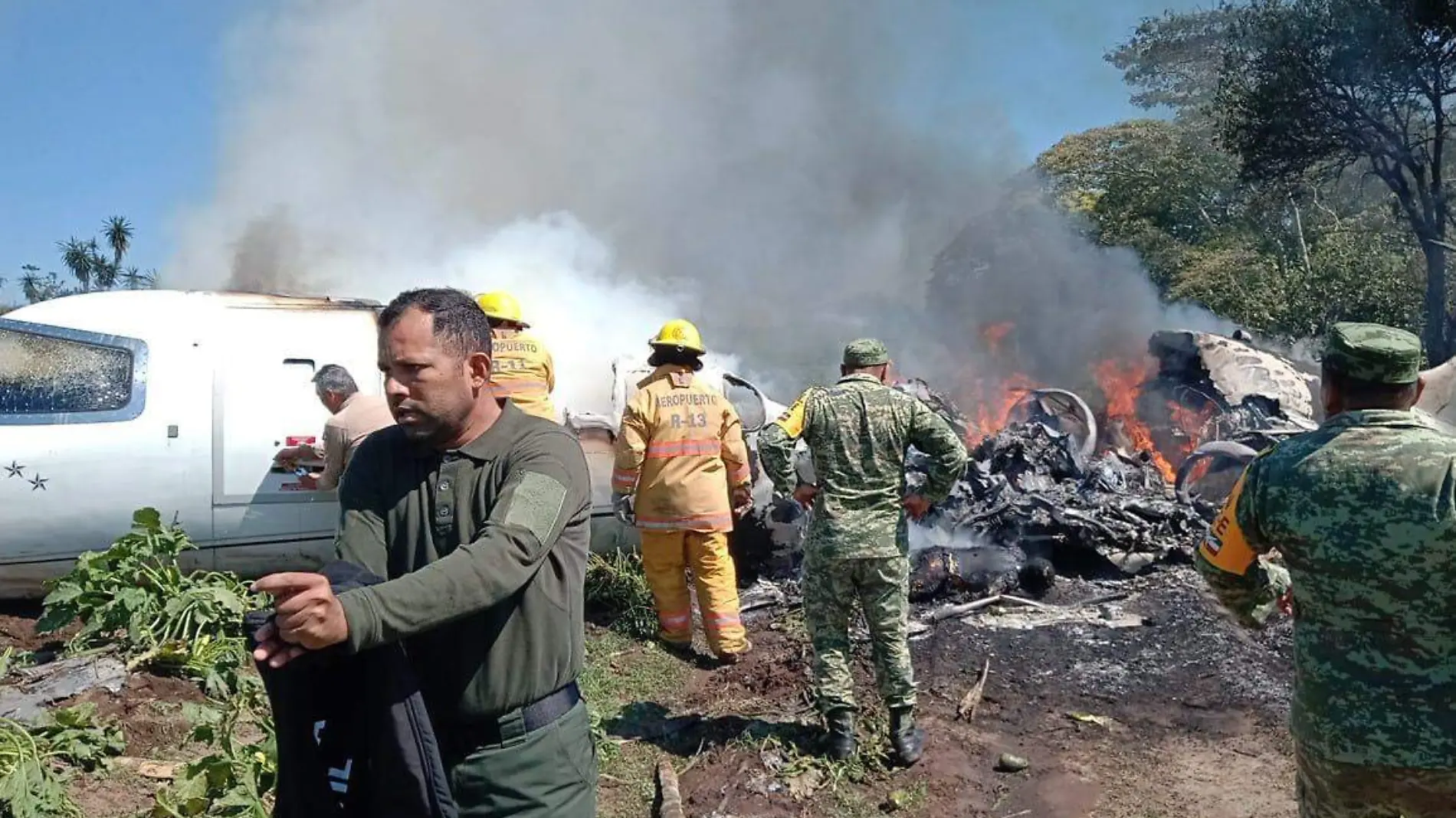 ACCIDENTES AEREOS-FUERZA AEREA MEXICANA-cortesia cuerpos de rescate